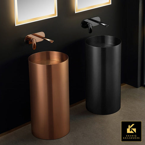 Waszuil | Staande wasbak | Vrijstaande fontein | De verzuiling | Goud