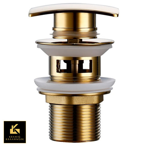 Pop up gootsteen dop | Vierkant gevormde afvoerplugs met luxe afwerking | Glanzend Goud