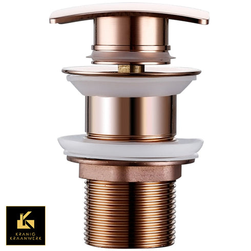 Pop up gootsteen dop | Vierkant gevormde afvoerplugs met luxe afwerking | Rose Gold