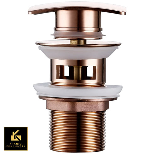 Pop up gootsteen dop | Vierkant gevormde afvoerplugs met luxe afwerking | Rose Gold
