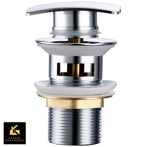 Pop up gootsteen dop | Vierkant gevormde afvoerplugs met luxe afwerking | Geborsted Staal