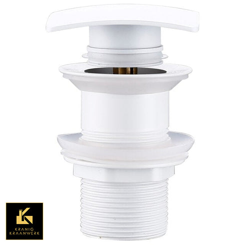 Pop up gootsteen dop | Vierkant gevormde afvoerplugs met luxe afwerking | Wit