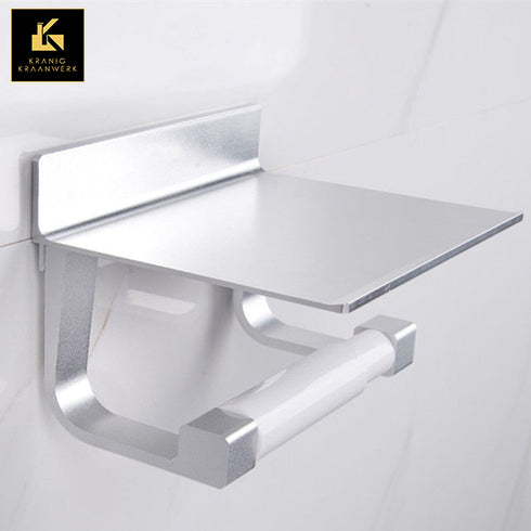 Inrichting | Design badkamer | Toiletrolhouder met telefoon vlak | Waar het hoort