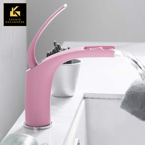 Design Mengkraan | Wastafel en fonteinkraan | Veralien in Roze | Minimalisme